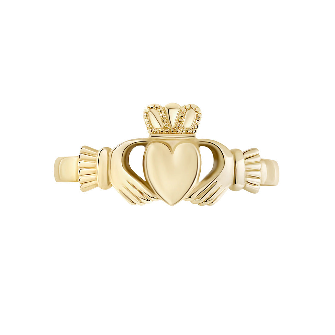 stock image of mini Claddagh ring on the white background 3