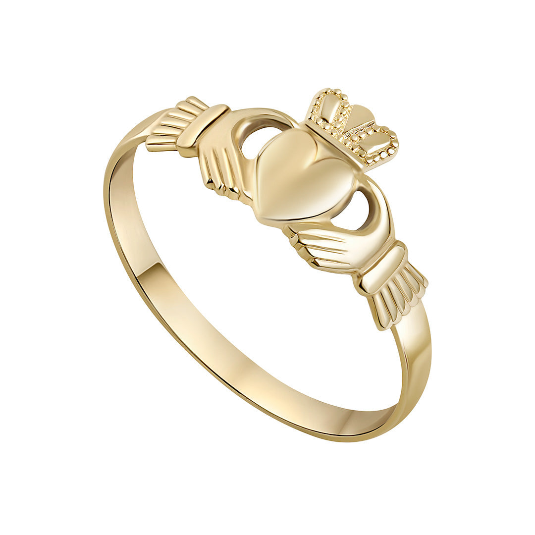 stock image of mini Claddagh ring on the white background 4