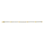 gold plated trinity knot tennis bracelet in the open state
