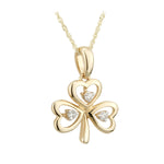 14k gold diamond shamrock pendant s45610 from Solvar