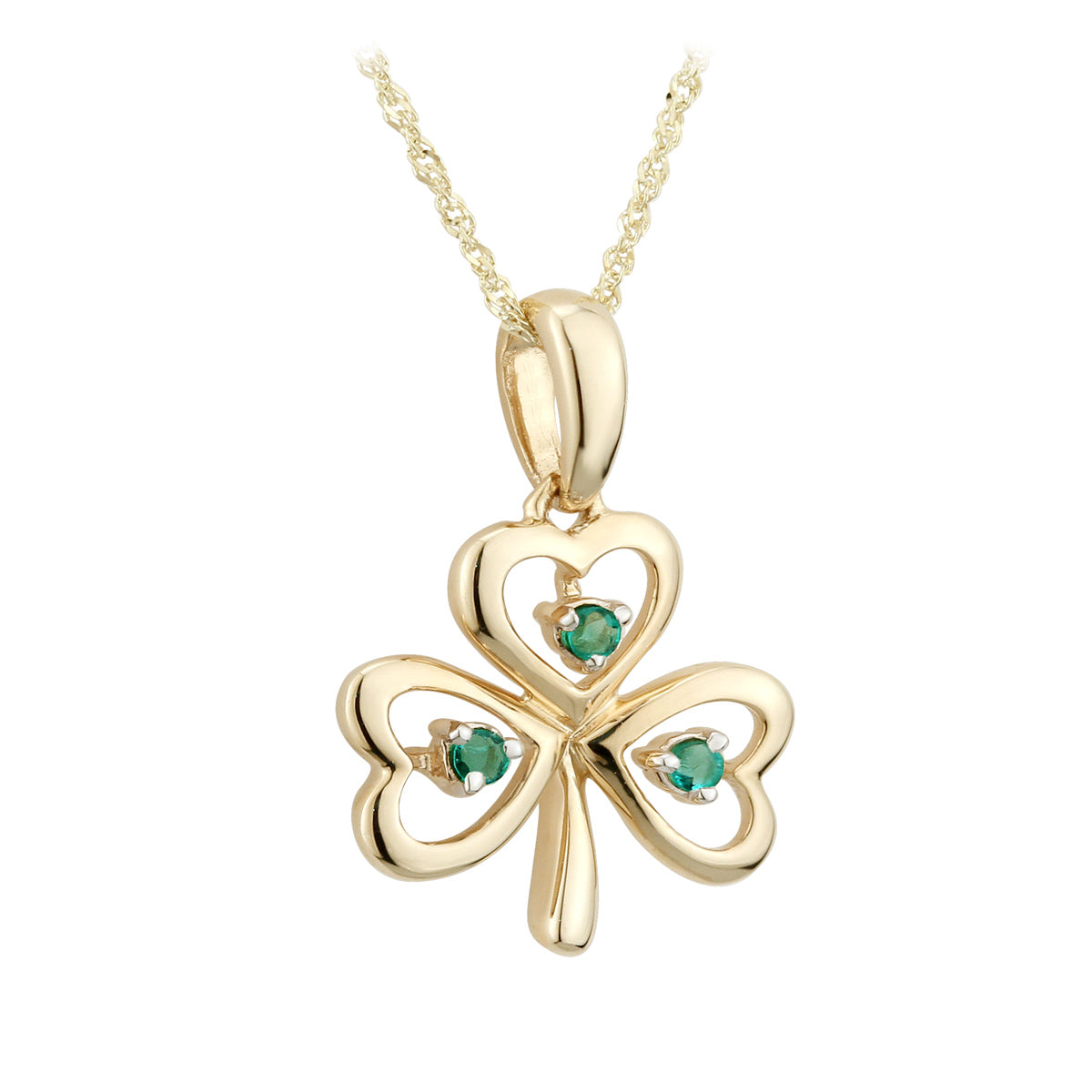 14k gold emerald shamrock pendant s45621 from Solvar