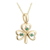 14k gold emerald shamrock pendant s45621 from Solvar