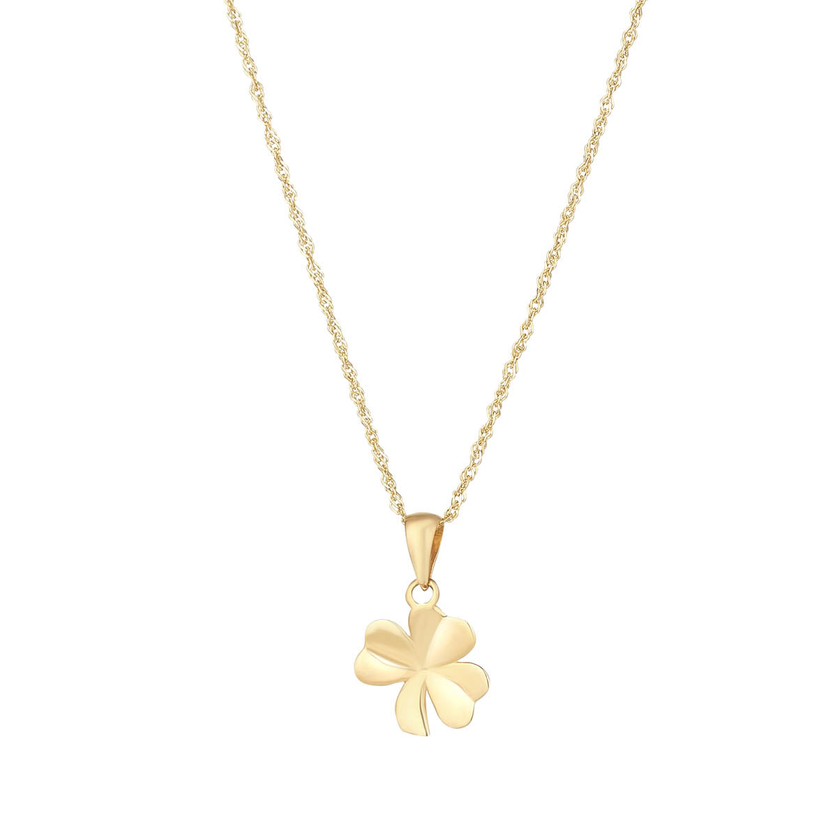 Solvar 14k gold small shamrock necklace S46922