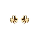 stock image of pain gold shamrock stud earrings from Solvar 