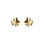 stock image of pain gold shamrock stud earrings from Solvar 