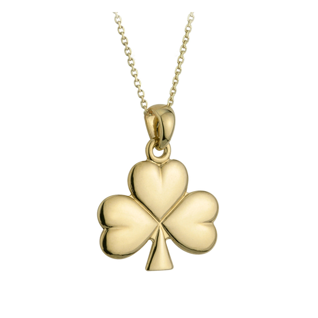 stock image of Solvar gold shiny shamrock pendant S44490