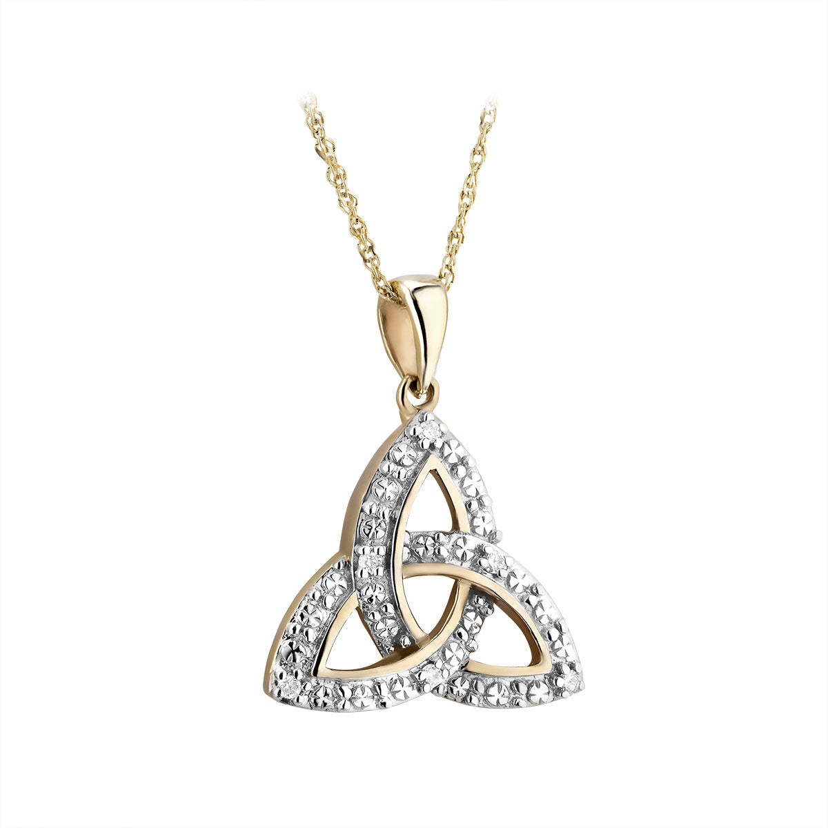 10k gold diamond illusion trinity knot pendant s46505 from Solvar