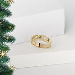 styled image (1) of 14K gold diamond and emerald trinity knot ring s2626 from Solvar