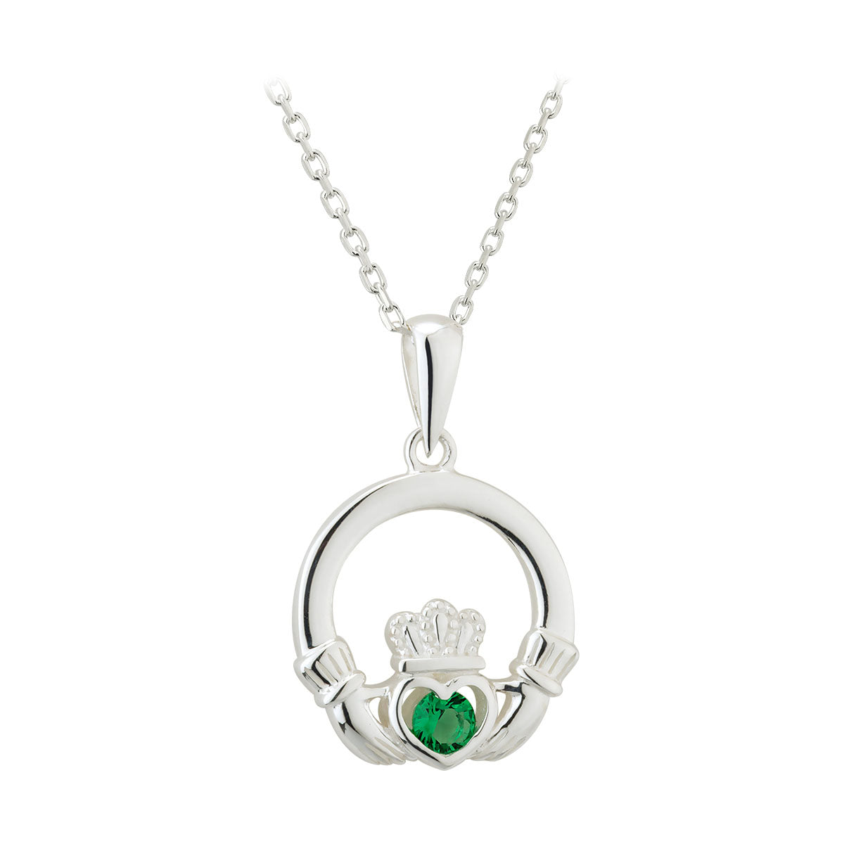 sterling silver crystal claddagh pendant s46360 from Solvar