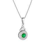 Stock image of Solvar cluster green cz trinity knot necklace s46997