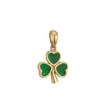 plain image of solvar green enamel large shamrock charm on the white background