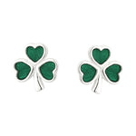 sterling silver enamel shamrock stud earrings s3147 from Solvar