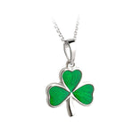 sterling silver large enamel shamrock pendant s4619 from Solvar