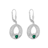 Product image of Green Cz Celtic Claddagh Drop Earrings from Solvar jewellery