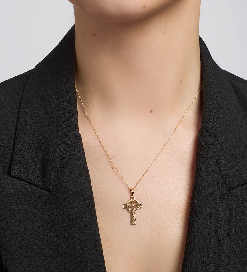 Hand Engraved Celtic Cross Necklace – Solvar Jewellery