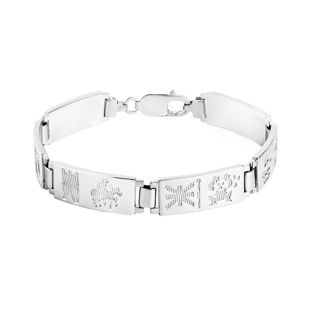 silver history of Ireland six link bracelet S5331 from Solvar