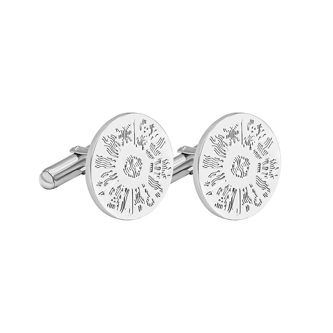 silver history of Ireland round cufflinks S6502 from Solvar