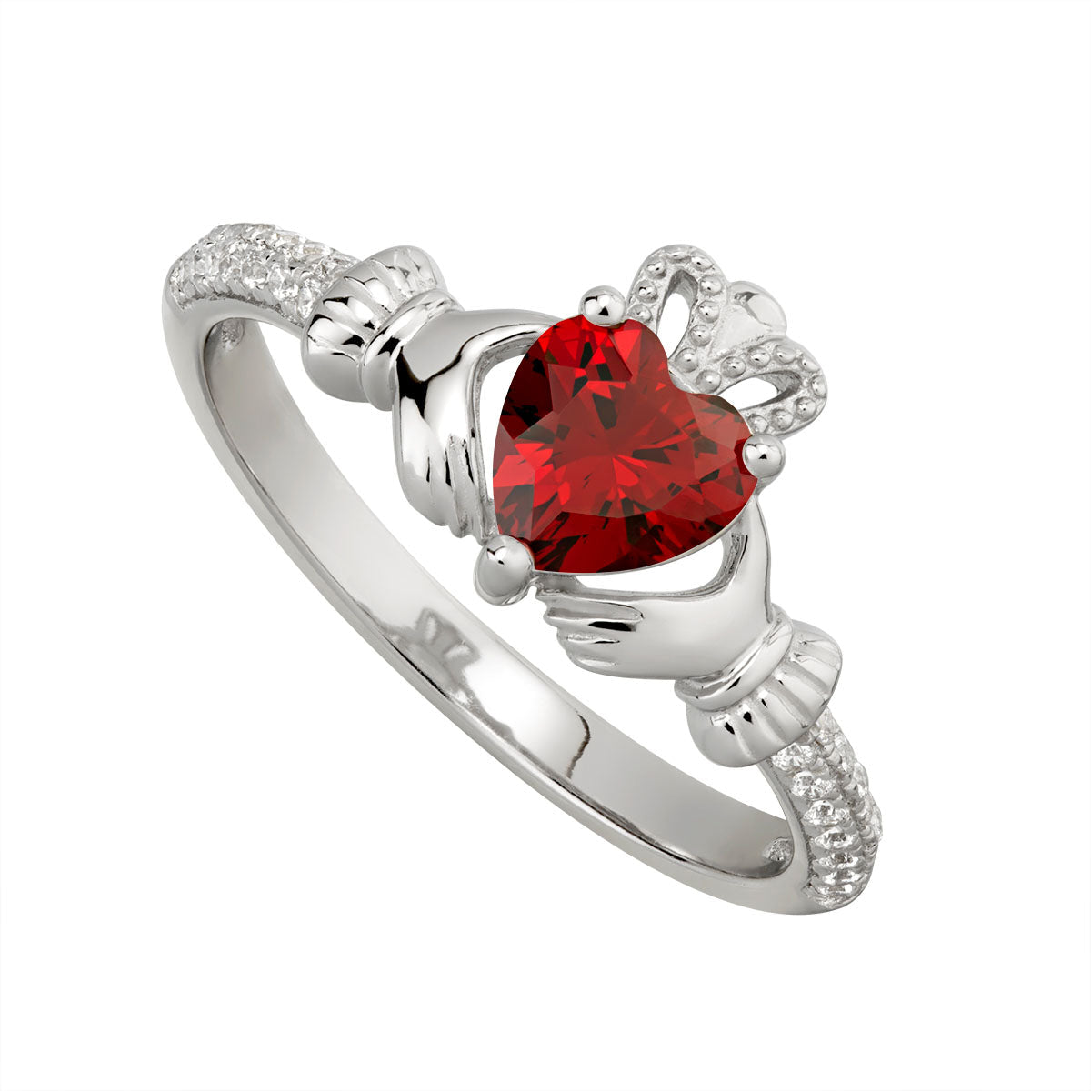 sterling silver claddagh ring january birthstone s2106201 from Solvar