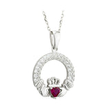 july birthstone ruby claddagh necklace  S46117-07 from Solvar