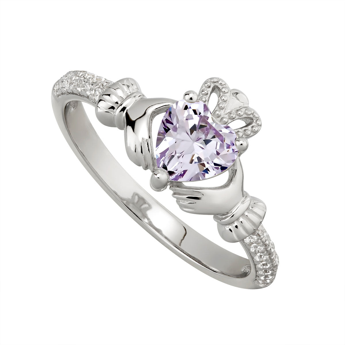 sterling silver claddagh ring june birthstone s2106206 from Solvar