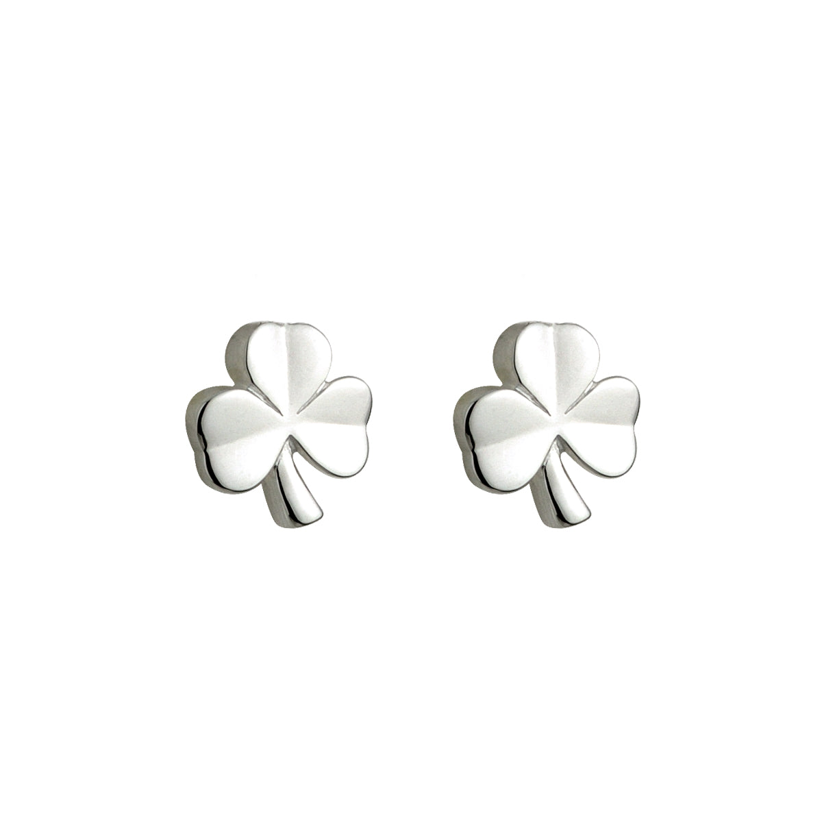 sterling silver kids shamrock stud earrings s33197 from Solvar