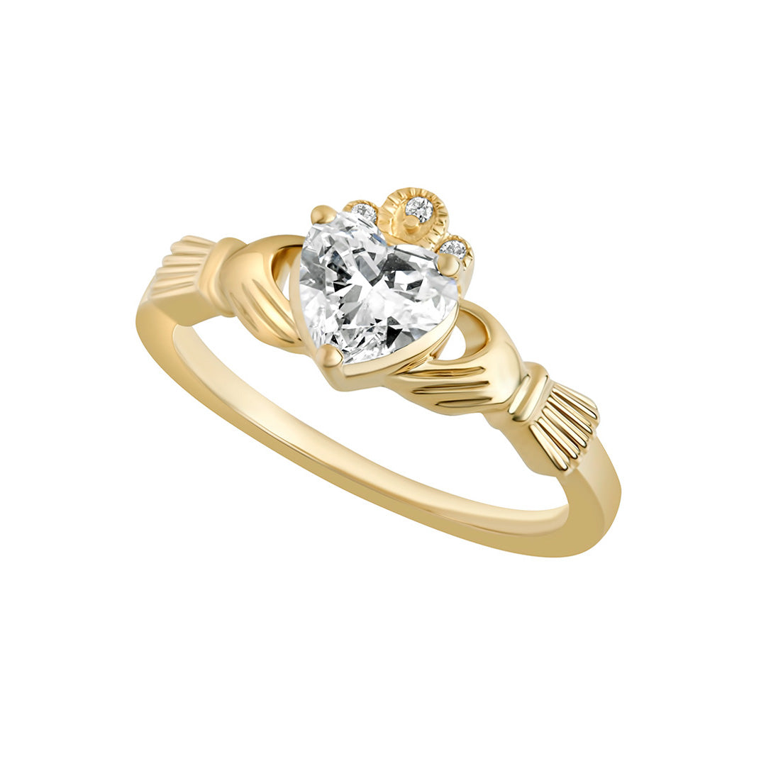 14k gold lab diamond claddagh ring s21190 from Solvar