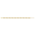 Image showing yellow gold diamond set celtic knot links bracelet laid out in its open state