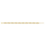 Image showing yellow gold diamond set celtic knot links bracelet laid out in its open state