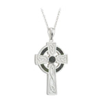 sterling silver large connemara marble cross pendant s46024 from Solvar