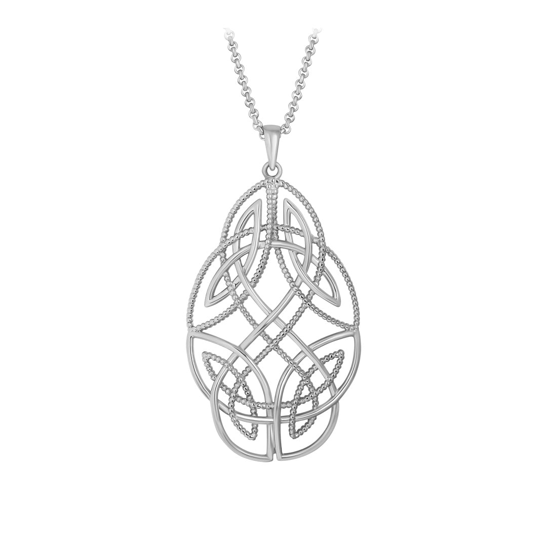 stock image of Silver Large Celtic Knot Necklace from Solvar