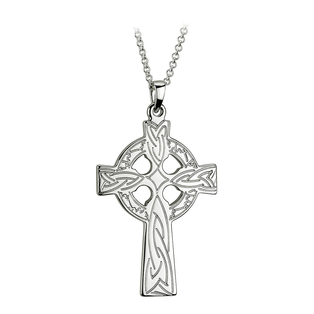 sterling silver engraved celtic cross pendant large s4731 from Solvar