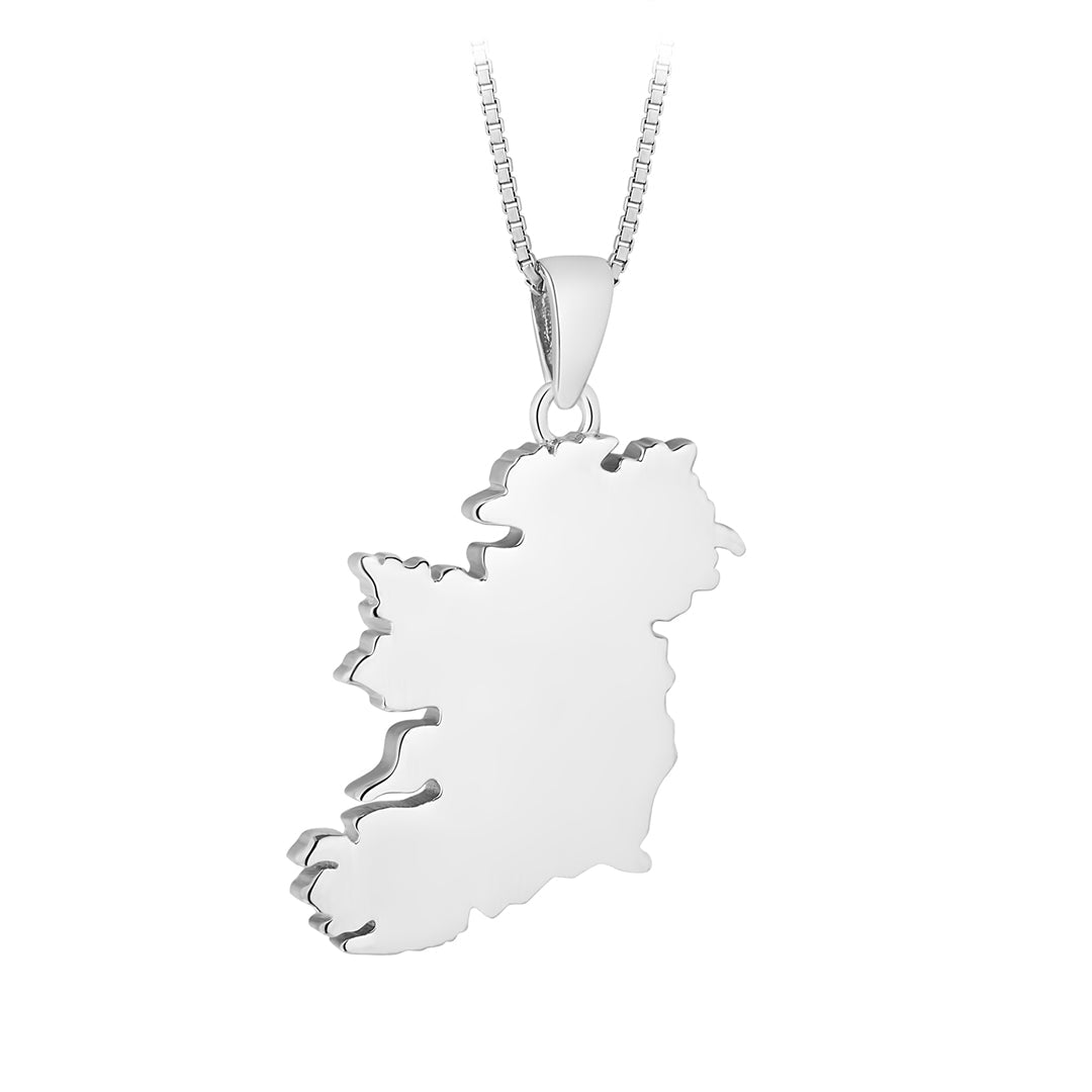 Product image of Sterling Silver Large Map Of Ireland Necklace from Solvar jewellery
