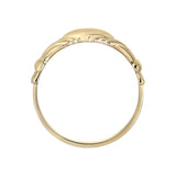 product shot of men's large claddagh ring showcasing the shank of the ring