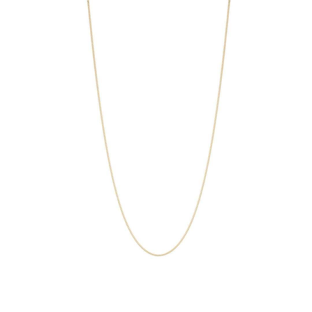 Stock image of 18-inch gold light flat curb chain 1