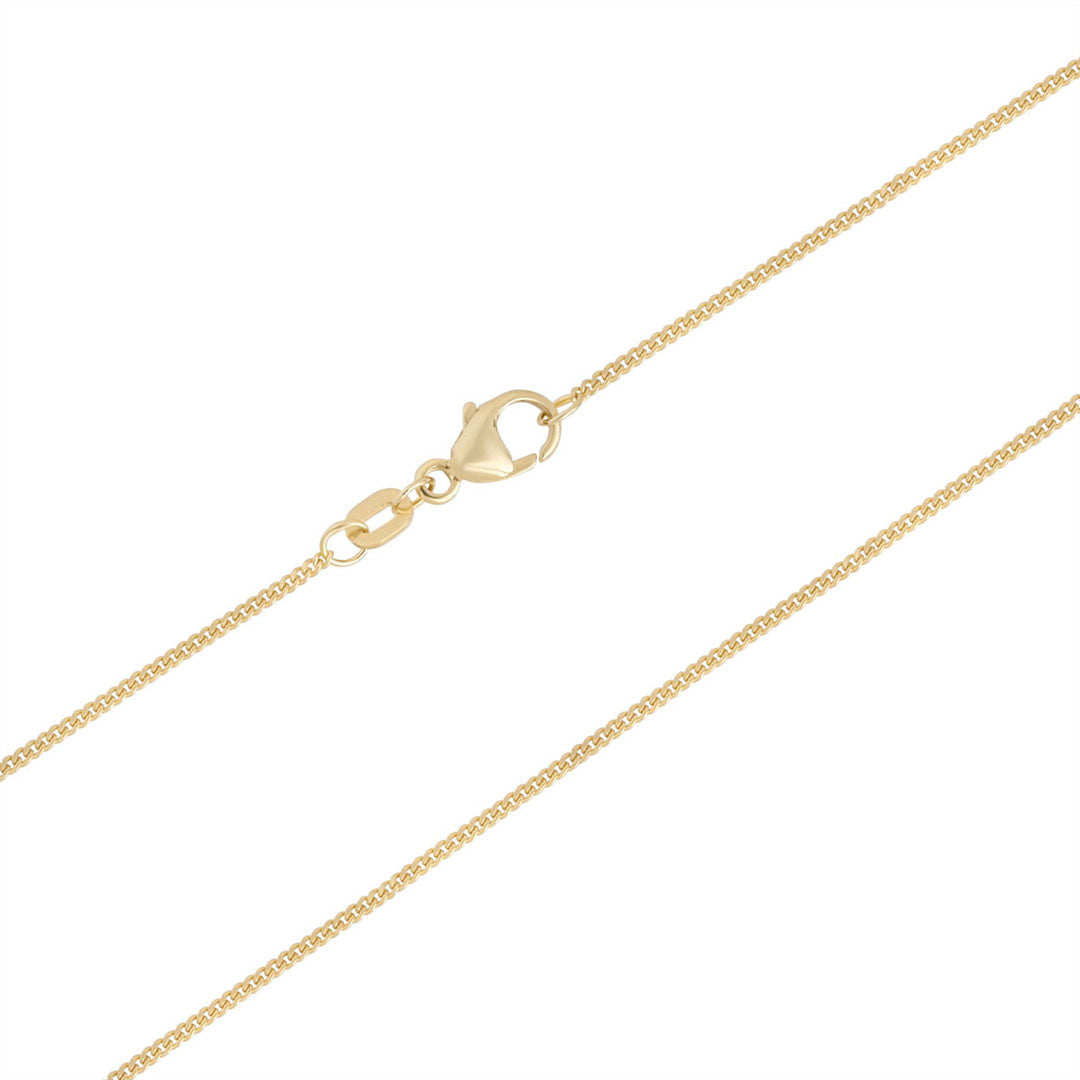 Stock image of 18-inch gold light flat curb chain 2