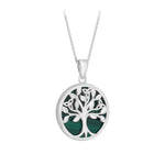 stock image of Silver Malachite Tree Of Life Necklace from Solvar