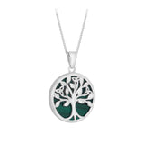 stock image of Silver Malachite Tree Of Life Necklace from Solvar
