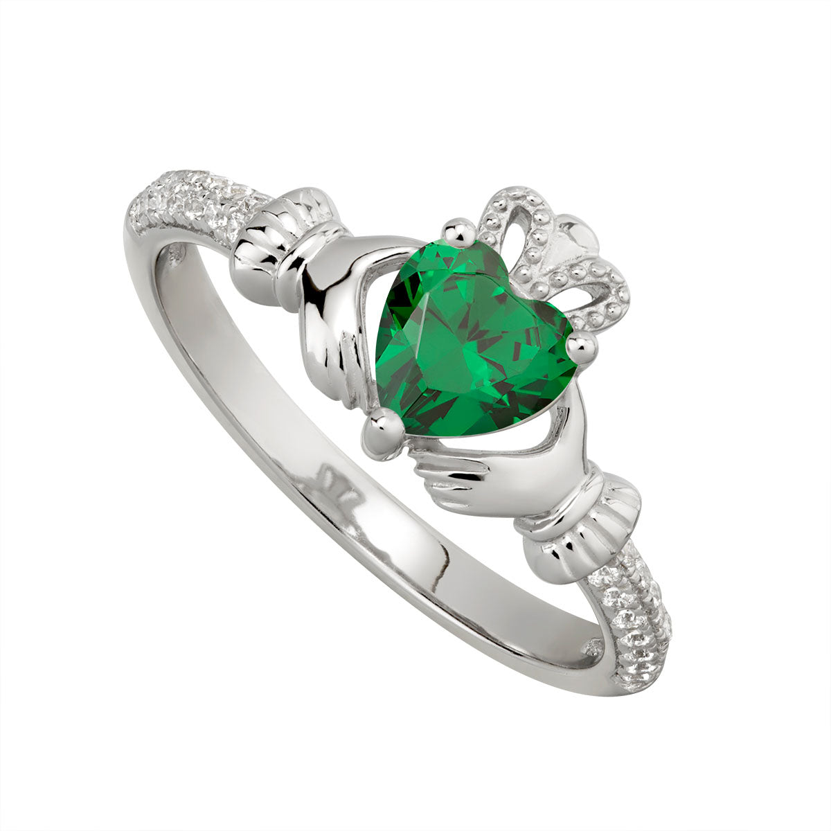 sterling silver claddagh ring may birthstone s2106205 from Solvar