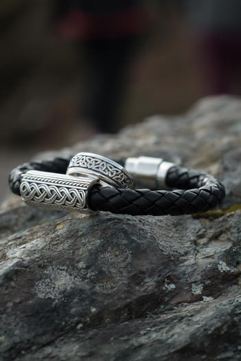 Men’s Celtic bracelet and Celtic ring styled together