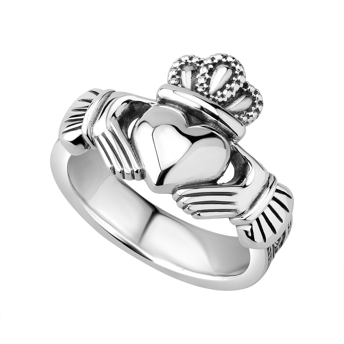 sterling silver heavy celtic claddagh ring s21070 from Solvar