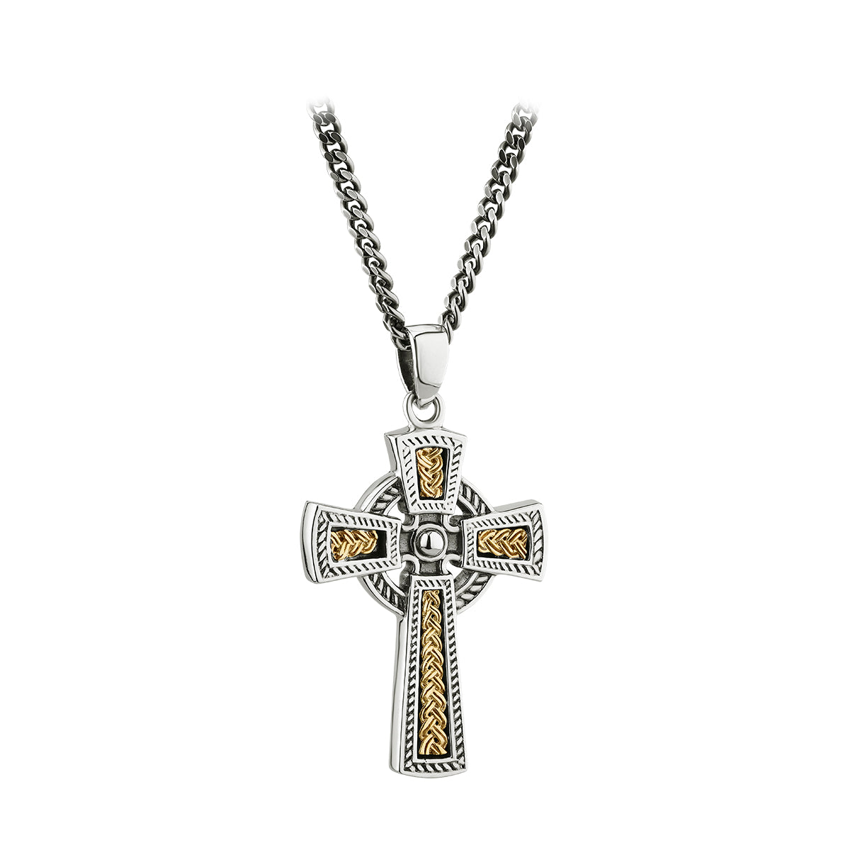 sterling silver and 10k gold celtic cross pendant s46457 from Solvar