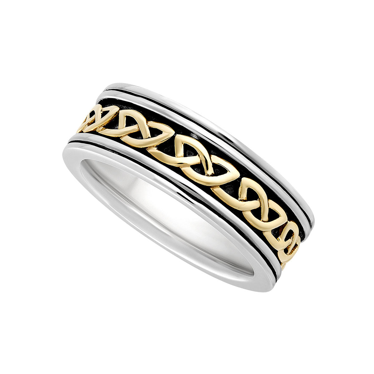 mens sterling silver and gold celtic knot ring s21075 from Solvar