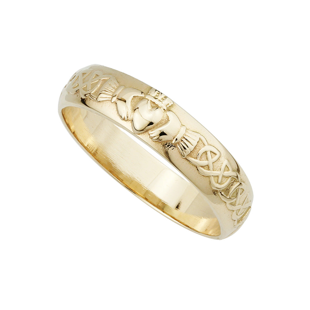 14k gold mens narrow claddagh wedding band s2309 from Solvar