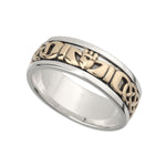 sterling silver and gold claddagh band ring for him s21008 from Solvar