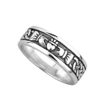 mens sterling silver oxidised claddagh ring s2828 from Solvar