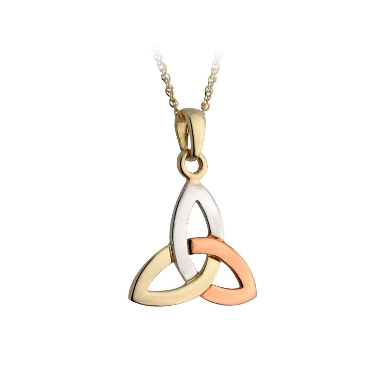 14k gold multi tone gold colour trinity knot pendant s44529 from Solvar