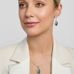 model wearing celtic tree of life jewellery set from solvar