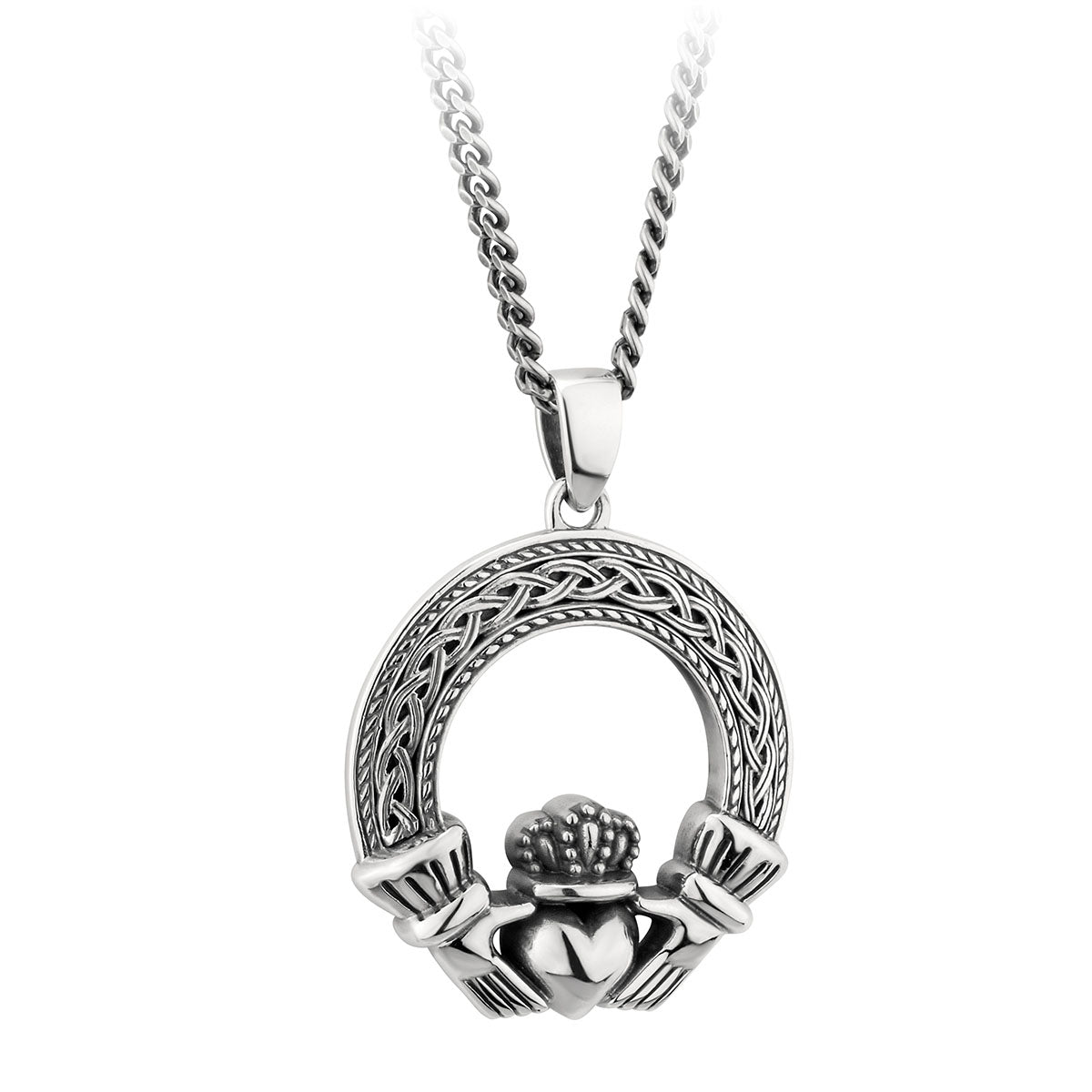 sterling silver celtic claddagh pendant s46452 from Solvar