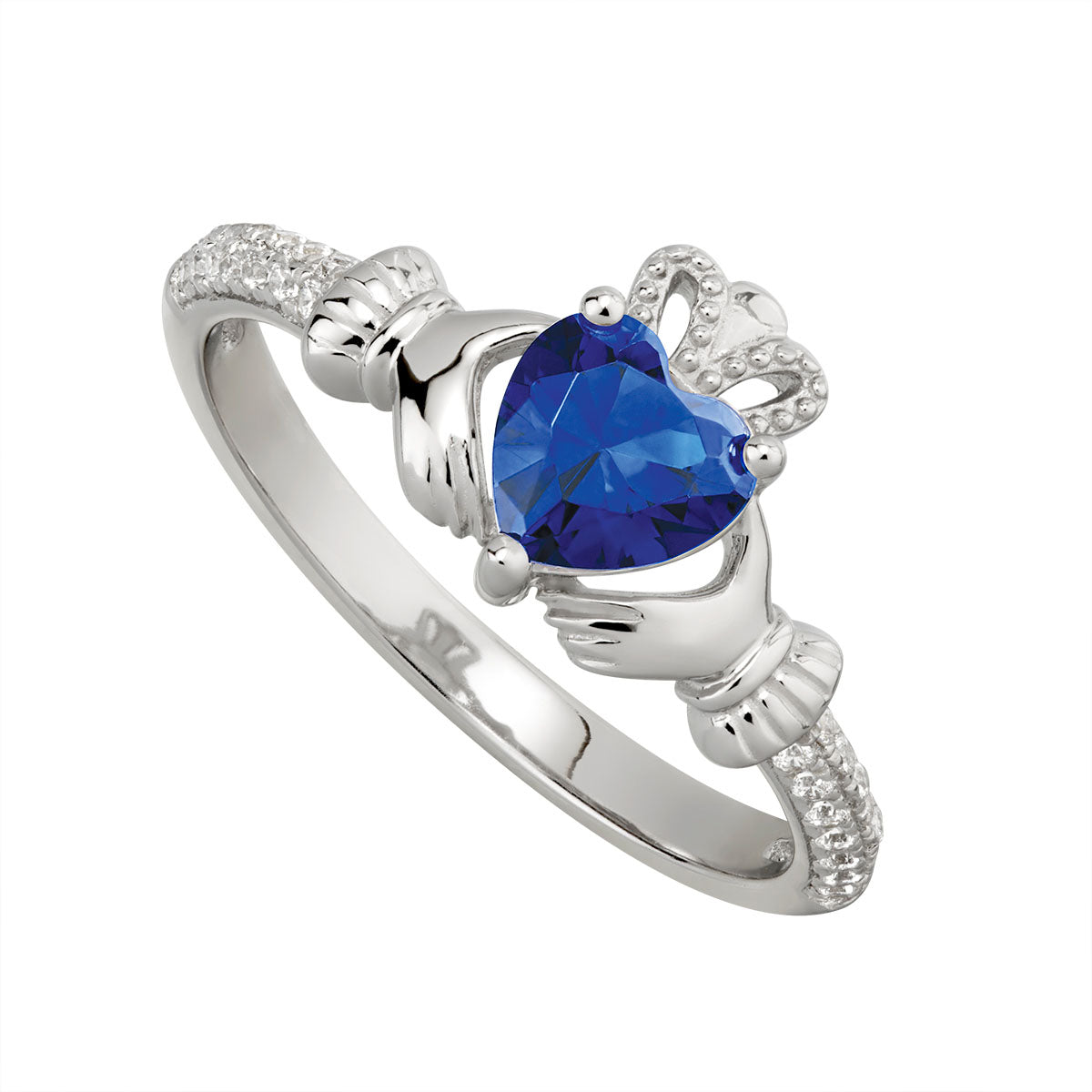 sterling silver claddagh ring september birthstone s2106209 from Solvar