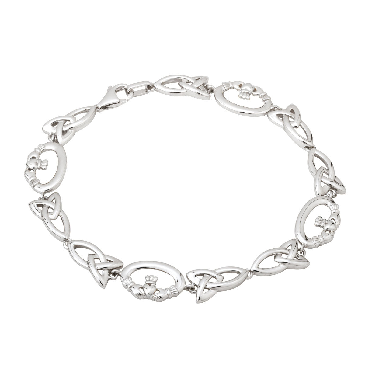 sterling silver claddagh and trinity knot bracelet s5748 from Solvar